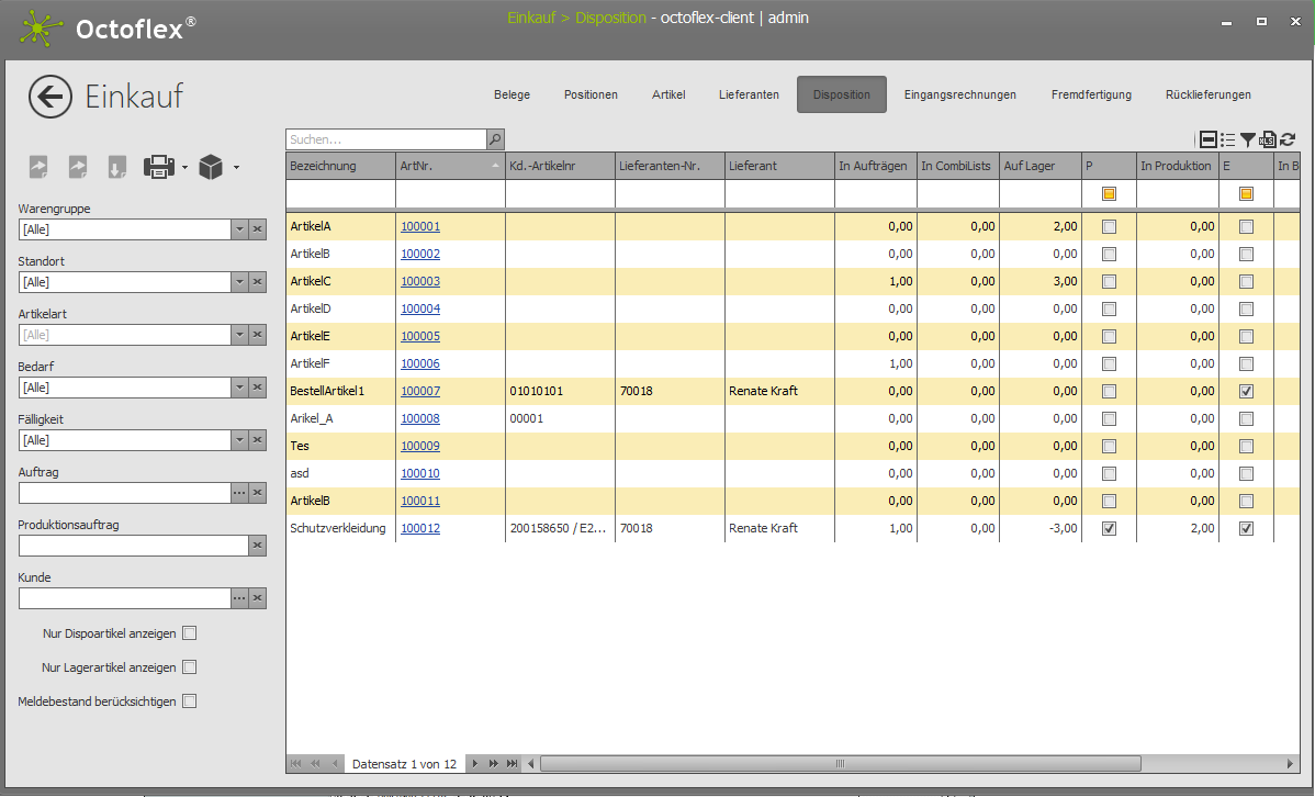 Disposition im Einkauf