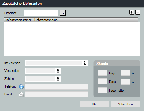 Zusätzl. Lieferanten